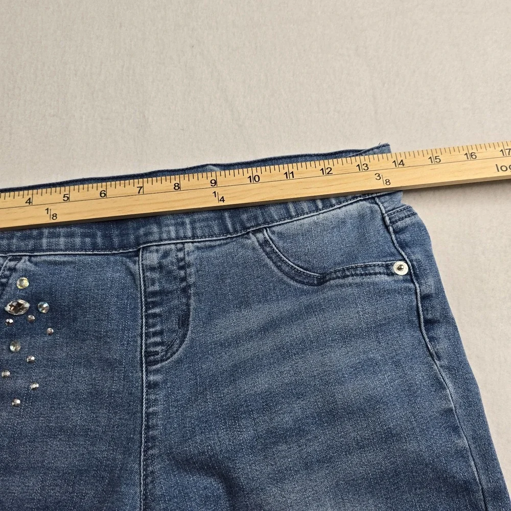 Justice Mid Rise Leggings Youth Girls SZ 16 Rhinestone Embellishments Distressed